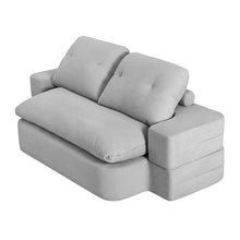 Load image into Gallery viewer, Artiss Convertible Folding Sofa Bed 30D High - Density Foam Boneless Couch with Corduroy Sleeper Couch Lounger for Living Room Grey - The White Mall
