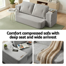 Load image into Gallery viewer, Artiss Convertible Folding Sofa Bed 30D High - Density Foam Boneless Couch with Corduroy Sleeper Couch Lounger for Living Room Grey - The White Mall
