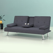 Load image into Gallery viewer, Artiss Sofa Bed 175CM Dark Grey Fabric - The White Mall
