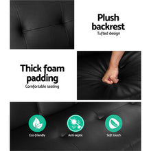 Load image into Gallery viewer, Artiss Sofa Bed 168CM Black PU Leather - The White Mall
