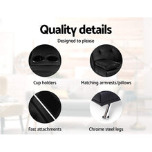 Load image into Gallery viewer, Artiss Sofa Bed 168CM Black PU Leather - The White Mall
