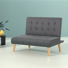 Load image into Gallery viewer, Artiss Sofa Bed Lounge Chair Couch 1 Seater Recliner Futon Bed Set Linen Grey - The White Mall
