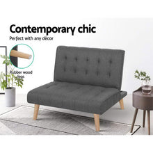 Load image into Gallery viewer, Artiss Sofa Bed Lounge Chair Couch 1 Seater Recliner Futon Bed Set Linen Grey - The White Mall
