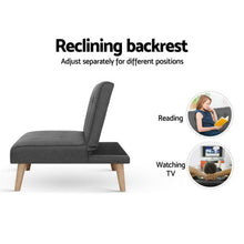 Load image into Gallery viewer, Artiss Sofa Bed Lounge Chair Couch 1 Seater Recliner Futon Bed Set Linen Grey - The White Mall
