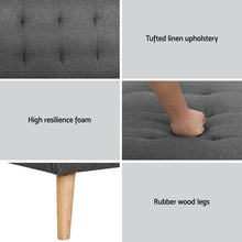 Load image into Gallery viewer, Artiss 2x Sofa Bed Couch Single Seater Fabric Grey - The White Mall
