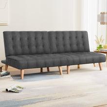 Load image into Gallery viewer, Artiss 2x Sofa Bed Couch Single Seater Fabric Grey - The White Mall
