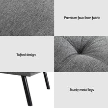 Load image into Gallery viewer, Artiss Sofa Bed Convertible 3 Seater Couch Recliner Lounge Chair Fabric Grey - The White Mall
