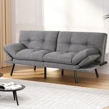 Load image into Gallery viewer, Artiss Sofa Bed Convertible 3 Seater Couch Recliner Lounge Chair Fabric Grey - The White Mall
