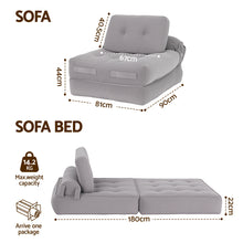Load image into Gallery viewer, Artiss 1 Seater Corduroy Convertible Sofa Bed Pull Out Boneless Couch Grey - The White Mall
