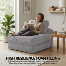 Load image into Gallery viewer, Artiss 1 Seater Corduroy Convertible Sofa Bed Pull Out Boneless Couch Grey - The White Mall

