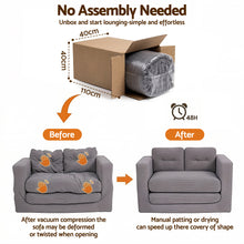 Load image into Gallery viewer, Artiss 2 Seater Corduroy Convertible Sofa Bed Pull Out Boneless Couch Grey - The White Mall
