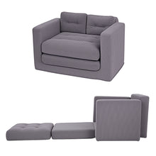 Load image into Gallery viewer, Artiss 2 Seater Corduroy Convertible Sofa Bed Pull Out Boneless Couch Grey - The White Mall
