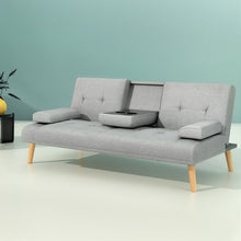 Load image into Gallery viewer, Artiss Sofa Bed 188CM Grey Faux Linen - The White Mall
