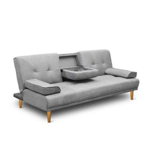 Load image into Gallery viewer, Artiss Sofa Bed 188CM Grey Faux Linen - The White Mall
