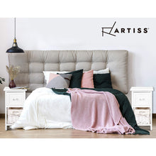 Load image into Gallery viewer, Artiss Bedside Table 1 Drawer with Basket Rustic White X2
