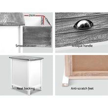 Load image into Gallery viewer, Artiss Bedside Table 2 Drawers Vintage X2 - THYME Grey
