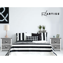 Load image into Gallery viewer, Artiss Bedside Table 2 Drawers Vintage X2 - THYME Grey
