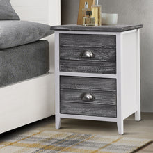 Load image into Gallery viewer, Artiss Bedside Table 2 Drawers Vintage X2 - THYME Grey
