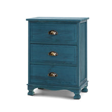 Load image into Gallery viewer, Artiss Bedside Table 3 Drawers Vintage - THYME Blue
