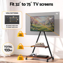 Load image into Gallery viewer, Artiss Mobile TV Stand Rolling Cart Wheels 32-75" Heavy Duty 133kg Mount Bracket
