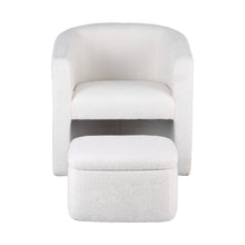Load image into Gallery viewer, Artiss Armchair Accent Chair w/Ottoman Lounge Footrest Storage Boucle White
