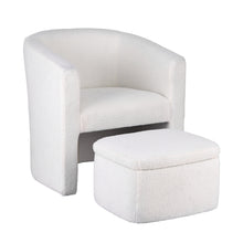 Load image into Gallery viewer, Artiss Armchair Accent Chair w/Ottoman Lounge Footrest Storage Boucle White
