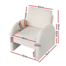 Load image into Gallery viewer, Artiss Armchair Accent Chair Lounge Tub Sofa Couch Curved Arm Seat Boucle White
