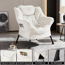 Load image into Gallery viewer, Artiss Armchair Accent Chair Ottoman Lounge Footrest Velvet White
