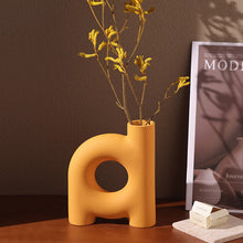 Load image into Gallery viewer, Tubular Letter Vase Set（3-Piece ） – Modern Ceramic Decor for Living Room, Dining Table &amp; TV Stand | Other Luxury Styles Available in Store
