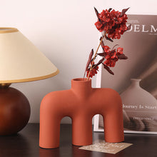 Load image into Gallery viewer, Tubular Letter Vase Set（3-Piece ） – Modern Ceramic Decor for Living Room, Dining Table &amp; TV Stand | Other Luxury Styles Available in Store
