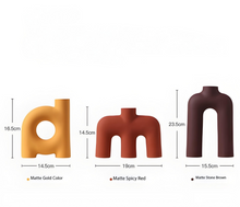 Load image into Gallery viewer, Tubular Letter Vase Set（3-Piece ） – Modern Ceramic Decor for Living Room, Dining Table &amp; TV Stand | Other Luxury Styles Available in Store
