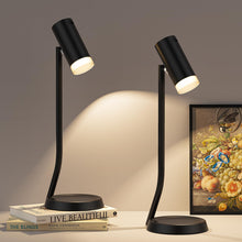 Load image into Gallery viewer, Cordless Table Lamps, Battery Operated Portable Table Light with Magnetic Adjustable Angle Head, 5000mAh Rechargeable Lamp with CCT Dimming for Patio Party Restaurant Dining Home 2 Packs
