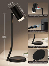 Load image into Gallery viewer, Cordless Table Lamps, Battery Operated Portable Table Light with Magnetic Adjustable Angle Head, 5000mAh Rechargeable Lamp with CCT Dimming for Patio Party Restaurant Dining Home 2 Packs
