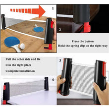 Load image into Gallery viewer, Retractable Table Tennis Net, Portable Table Tennis Net Stand, Perfect For Ping Pong Table, Desk, Dining Table,
