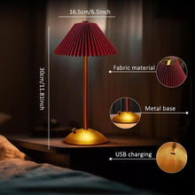 Load image into Gallery viewer, Portable LED Table Lamp with 3 Brightness Levels, USB Desk Lamp for Bedside Desk Dining Table, Red
