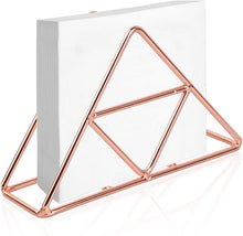 Load image into Gallery viewer, Tissue Holder - Stainless Steel Napkin Holder - Metal Napkin Holder - Triangular Napkin Holder - Paper Napkin Holder - Napkin Holder for Countertop/Dining Table/Picnic Table (Rose Gold)
