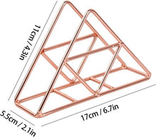 Load image into Gallery viewer, Tissue Holder - Stainless Steel Napkin Holder - Metal Napkin Holder - Triangular Napkin Holder - Paper Napkin Holder - Napkin Holder for Countertop/Dining Table/Picnic Table (Rose Gold)

