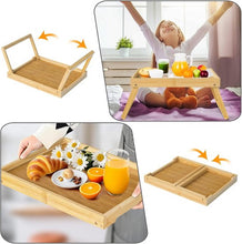 Load image into Gallery viewer, Folding table - Camping table - Portable folding table - Can be used as a dining table, TV table, laptop table, snack table, sofa table or work table - Natural wood color
