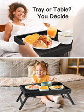 Load image into Gallery viewer, Folding table - Camping table - Portable folding table - Can be used as a dining table, TV table, laptop table, snack table, sofa table or work table - Black
