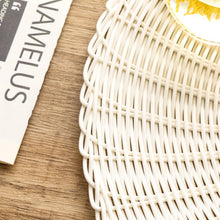 Load image into Gallery viewer, 14 Inch Round Woven Placemats, Non Slip Heat Resistant Plastic Table Mats,Table Placemat For Household Use,Round Rattan Placemats Braided Cup Coasters For Drink Kitchen Dining Table Decoration,Brown White
