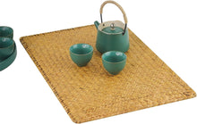 Load image into Gallery viewer, QZS Farmhouse Wicker Placemats,Woven Rattan Place Mat,Rectangular Table Pat,Hand Bamboo Tea Cup Mat,Natural Straw Placemat,Hand-woven Place Mats for Dining Table Home Kitchen Picnic 2Pcs
