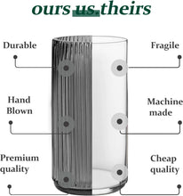 Load image into Gallery viewer, Flower Vase 7.6 Inch Grey Thickened Glass Vase for Lego Flowers,Bookshelf,Dinner Table,Office Desktop,Meeting Room,Bathroom,Countertop,Home Christmas Day Decorati
