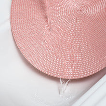 Load image into Gallery viewer, Round Braided Placemats 15 Inch Round Table Mats for Dining Tables Natural Woven Heat Resistant Place mats Set of 6 (Pink)
