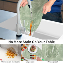 Load image into Gallery viewer, Placemats, Heat Resistant Round Placemats Set of 4 Washable 13 x 17 Inch, Waterproof Table Mats Wipeable for Kitchen, Dining Room Table Christmas Decor, Green
