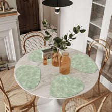 Load image into Gallery viewer, Placemats, Heat Resistant Round Placemats Set of 4 Washable 13 x 17 Inch, Waterproof Table Mats Wipeable for Kitchen, Dining Room Table Christmas Decor, Green
