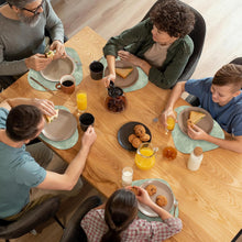 Load image into Gallery viewer, Placemats, Heat Resistant Round Placemats Set of 4 Washable 13 x 17 Inch, Waterproof Table Mats Wipeable for Kitchen, Dining Room Table Christmas Decor, Green
