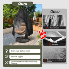 Load image into Gallery viewer, 【2025 Upgrade】420D Patio Egg Chair Cover with Zipper,Outdoor Hanging Egg Chair Cover,UV Resistant,Windproof Heavy Duty,Wicker Egg Swing Chair Covers,Fits Single Seat Egg Chair,75" x 45",Black
