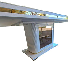 Load image into Gallery viewer, Asta Luxury Tempered Glass Top High Gloss Dining Table with Storage Cabinet
