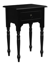 Load image into Gallery viewer, Milly Turn Leg 1 Drawer Side Table  (Black)
