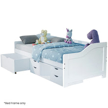 Load image into Gallery viewer, Kingston Slumber Wooden Single Sofa Bed Frame with Storage Drawers - White - The White Mall
